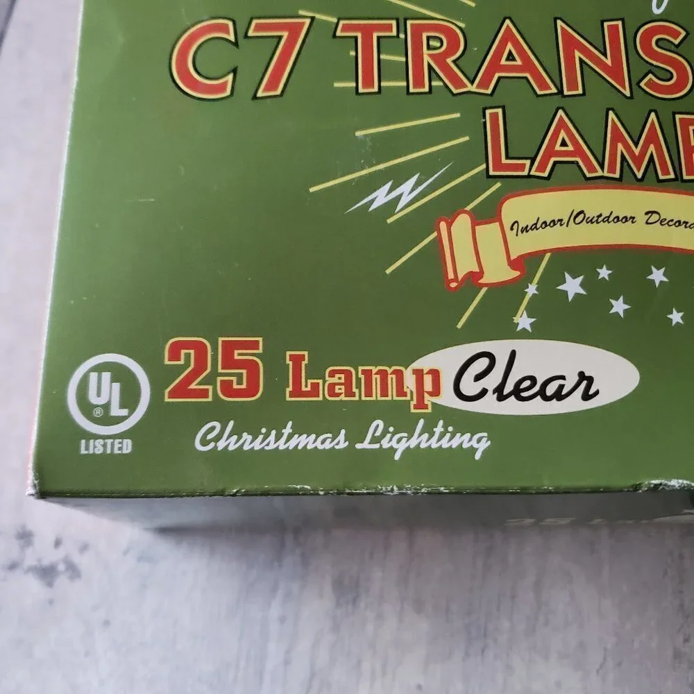 (set of 2) C7 Clear Indoor/Outdoor Lights (25 per pack)